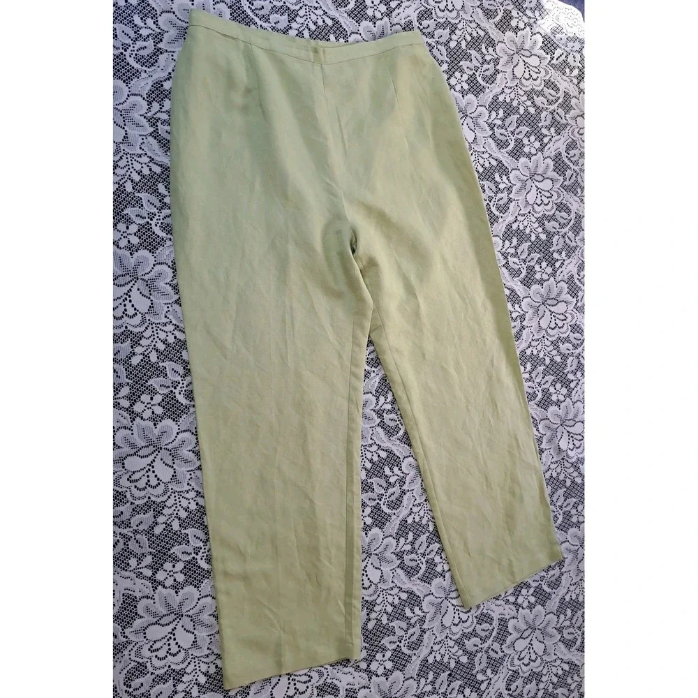 Sherry Taylor Collections Pants Suit XL Lime Green Short Sleeve‎ Elastic Waist